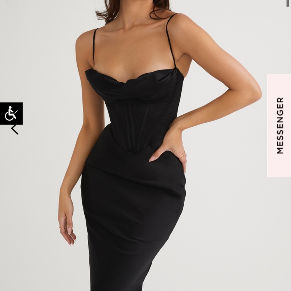 House of CB Charmaine Black Corset Maxi Dress - Picture 2 of 3
